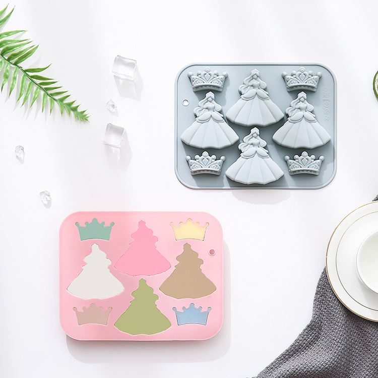 Bunny Cake Mold - 8 홀 3d 공주 드레스 크라운