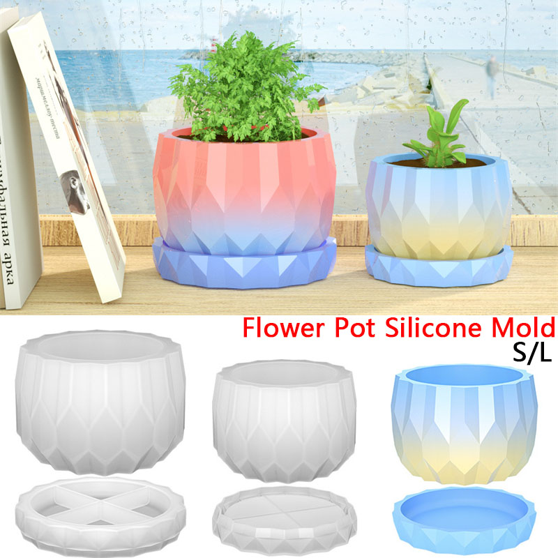 콘크리트 꽃 냄비와 접시에 대 한 1 세트 실리콘 화분 - Potsticker Mold 리뷰 및 가격