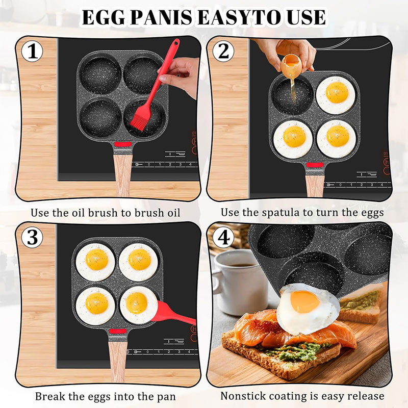 뚜껑이 있는 깊은 계란 프라이팬 4컵 논스틱 화강암 오 - Egg Waffle Pan 리뷰 및 가격